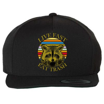 Live Fast Eat Trash Wool Snapback Cap