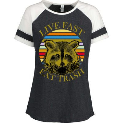 Live Fast Eat Trash Enza Ladies Jersey Colorblock Tee