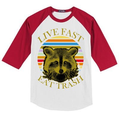 Live Fast Eat Trash Kids Colorblock Raglan Jersey