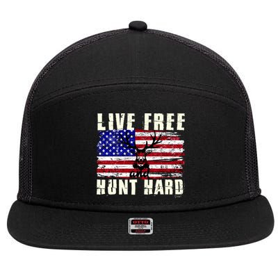 Live Free Hunt Hard 7 Panel Mesh Trucker Snapback Hat