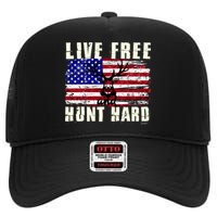 Live Free Hunt Hard High Crown Mesh Back Trucker Hat