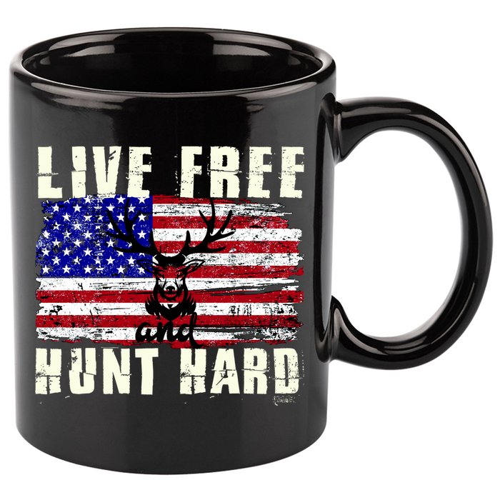 Live Free Hunt Hard 11oz C Handle Ceramic Mug