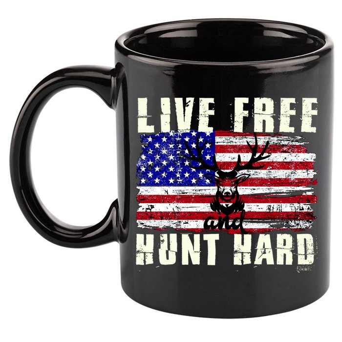 Live Free Hunt Hard 11oz C Handle Ceramic Mug