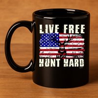 Live Free Hunt Hard 11oz C Handle Ceramic Mug