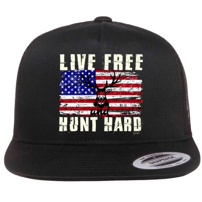 Live Free Hunt Hard Flat Bill Trucker Hat