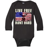 Live Free Hunt Hard Baby Long Sleeve Bodysuit