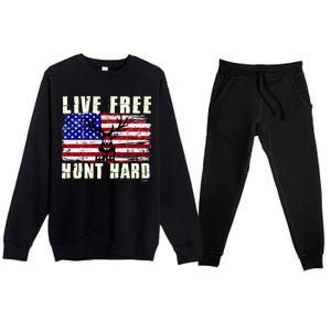 Live Free Hunt Hard Premium Crewneck Sweatsuit Set