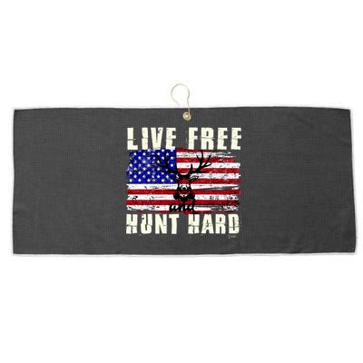 Live Free Hunt Hard Large Microfiber Waffle Golf Towel