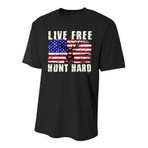 Live Free Hunt Hard Youth Performance Sprint T-Shirt