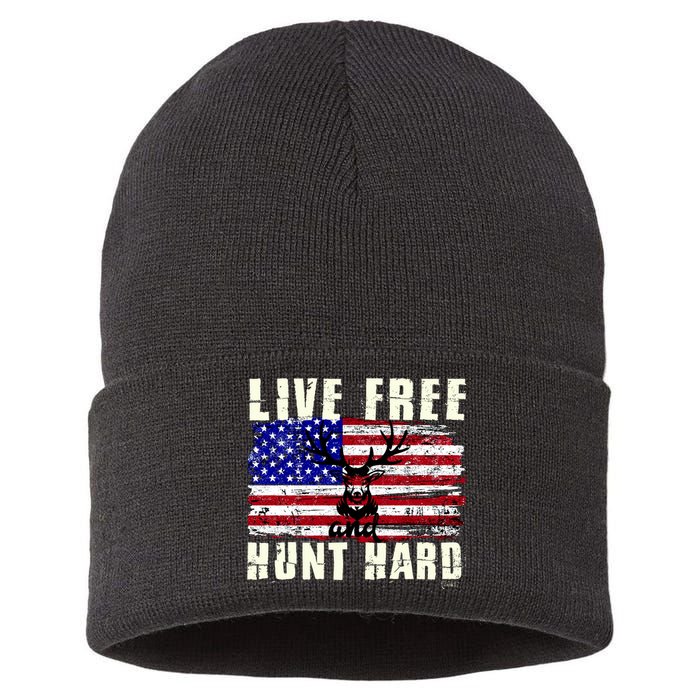 Live Free Hunt Hard Sustainable Knit Beanie