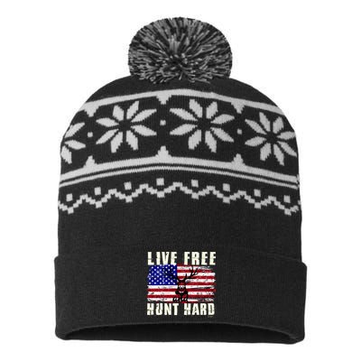 Live Free Hunt Hard USA-Made Snowflake Beanie