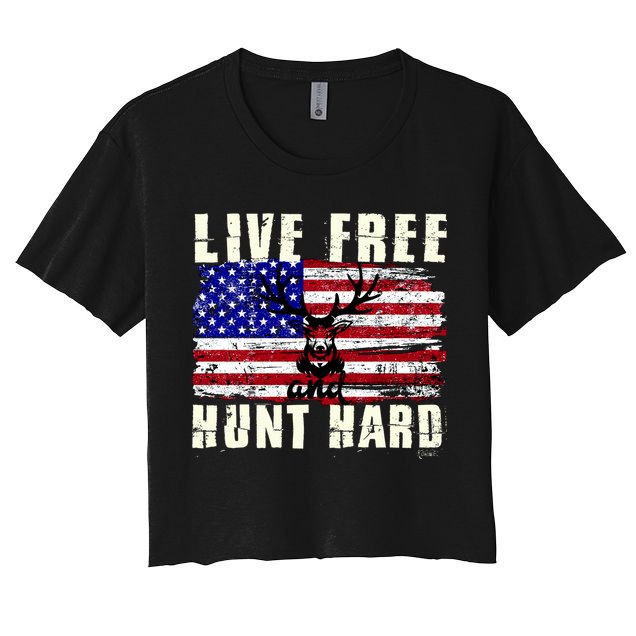 Live Free Hunt Hard Crop Top
