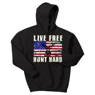 Live Free Hunt Hard Kids Hoodie