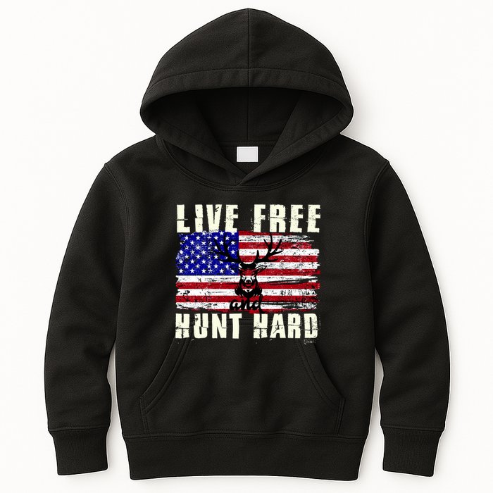 Live Free Hunt Hard Kids Hoodie