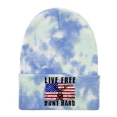 Live Free Hunt Hard Tie Dye 12in Knit Beanie