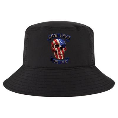 Live Free Or Die Patriot Skull USA Pride Cool Comfort Performance Bucket Hat