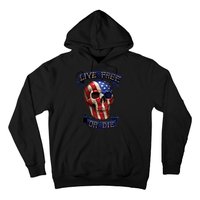 Live Free Or Die Patriot Skull USA Pride Hoodie