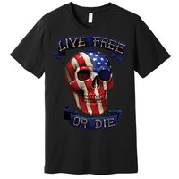 Live Free Or Die Patriot Skull USA Pride Premium T-Shirt