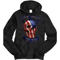 Live Free Or Die Patriot Skull USA Pride Tie Dye Hoodie