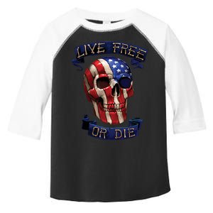 Live Free Or Die Patriot Skull USA Pride Toddler Fine Jersey T-Shirt