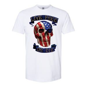 Live Free Or Die Patriot Skull USA Pride Softstyle CVC T-Shirt