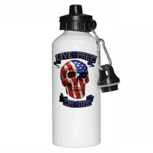 Live Free Or Die Patriot Skull USA Pride Aluminum Water Bottle