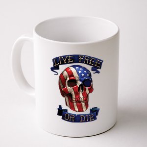 Live Free Or Die Patriot Skull USA Pride Coffee Mug