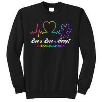 Live Love Accept Autism Awareness Rainbow Sweatshirt