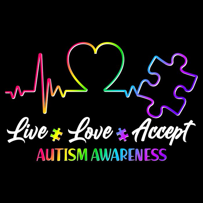 Live Love Accept Autism Awareness Rainbow 7-Panel Snapback Hat