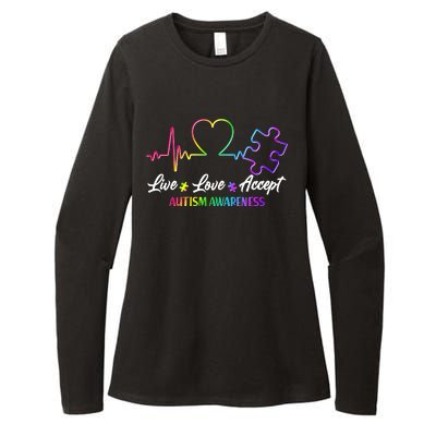 Live Love Accept Autism Awareness Rainbow Womens CVC Long Sleeve Shirt