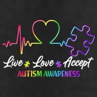 Live Love Accept Autism Awareness Rainbow 25L Jumbo Tote