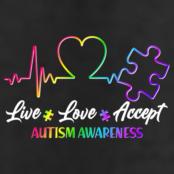 Live Love Accept Autism Awareness Rainbow 25L Jumbo Tote