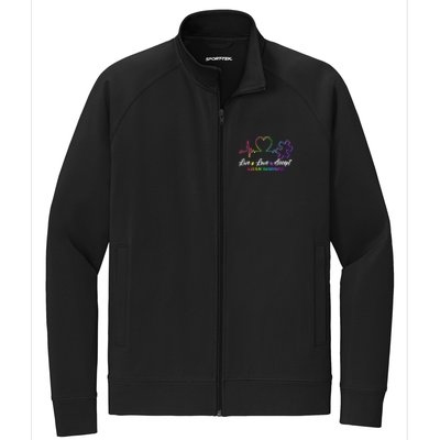 Live Love Accept Autism Awareness Rainbow Stretch Full-Zip Cadet Jacket