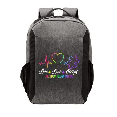 Live Love Accept Autism Awareness Rainbow Vector Backpack