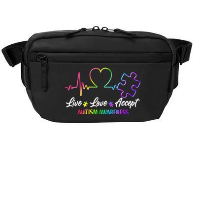 Live Love Accept Autism Awareness Rainbow Crossbody Pack