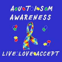Live Love Accept Autism Puzzle Piece Ribbon Poster