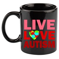 Live Love Autism 11oz C Handle Ceramic Mug