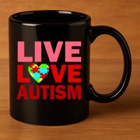 Live Love Autism 11oz C Handle Ceramic Mug