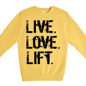 Live Love Lift Retro Fitness Premium Crewneck Sweatshirt