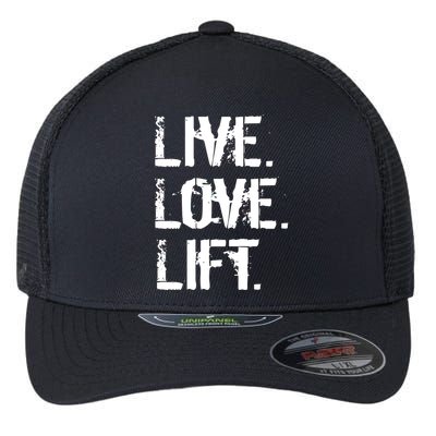 Live Love Lift Retro Fitness Flexfit Unipanel Trucker Cap