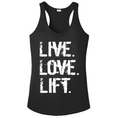 Live Love Lift Retro Fitness Ladies PosiCharge Competitor Racerback Tank