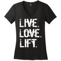 Live Love Lift Retro Fitness Women's V-Neck T-Shirt