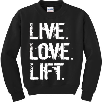 Live Love Lift Retro Fitness Kids Sweatshirt