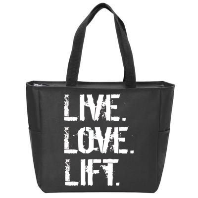 Live Love Lift Retro Fitness Zip Tote Bag