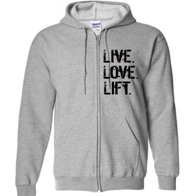 Live Love Lift Retro Fitness Full Zip Hoodie