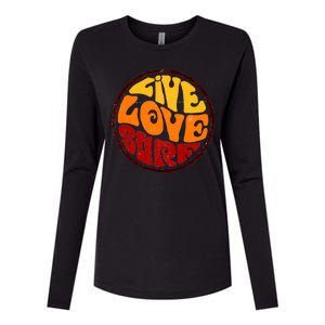 Live Love Surf Womens Cotton Relaxed Long Sleeve T-Shirt