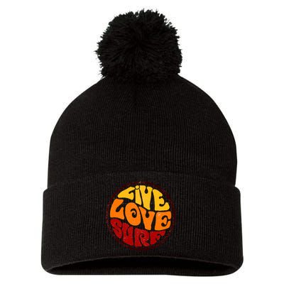 Live Love Surf Pom Pom 12in Knit Beanie