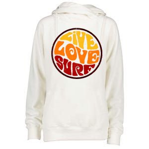 Live Love Surf Womens Funnel Neck Pullover Hood