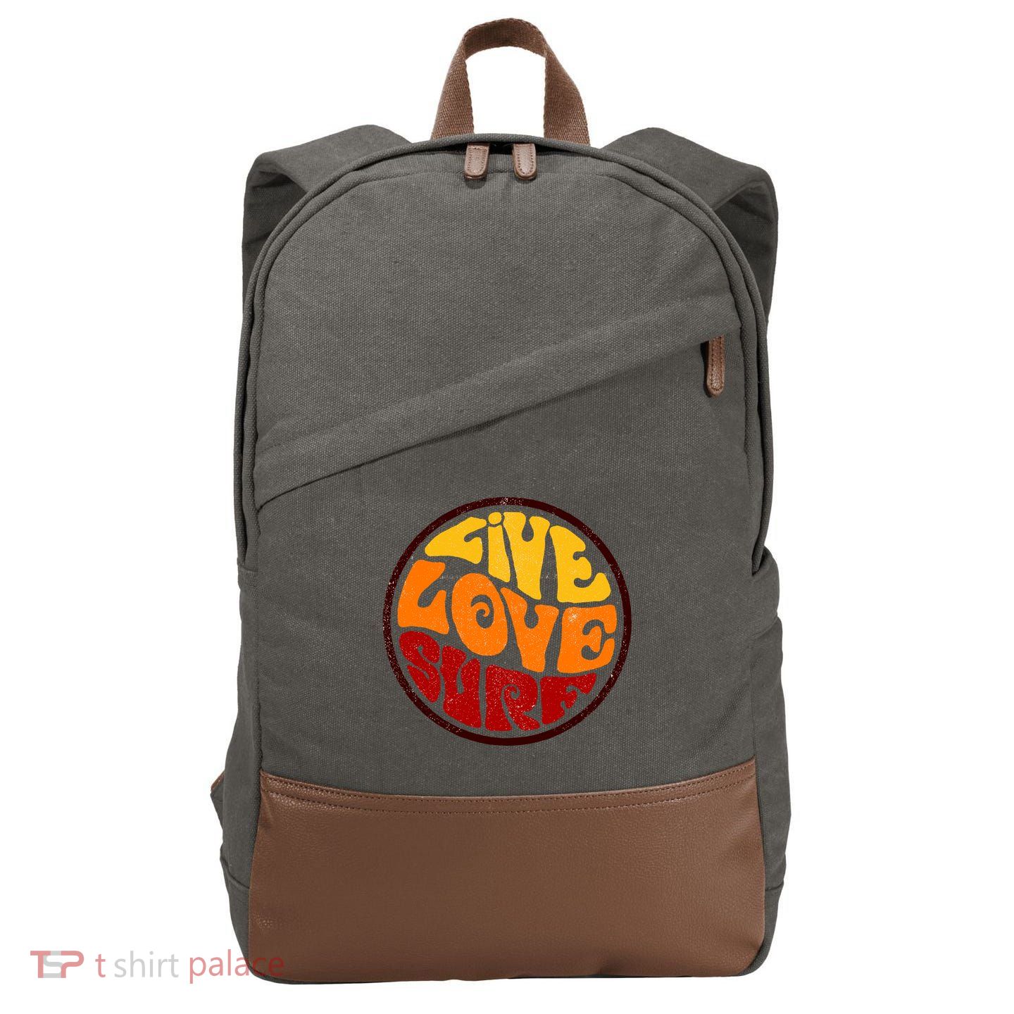 Live Love Surf Cotton Canvas Backpack