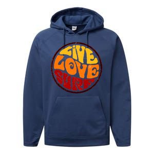 Live Love Surf Performance Fleece Hoodie